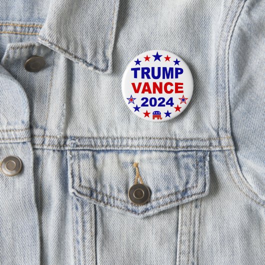 Badge Rond 5 Cm Trump Vance 2024 (En situation)