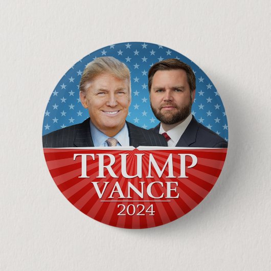 Badge Rond 5 Cm Trump Vance 2024 - Donald Président JD Vice Photo (Devant)