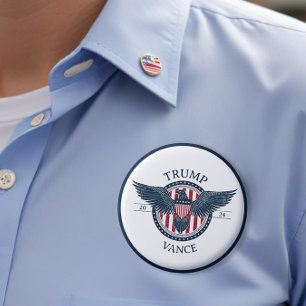 Badge Rond 5 Cm Trump Vance 2024 Pour Le Président Pin