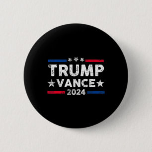 Badge Rond 5 Cm Trump Vance 2024 Président Trump Supporter Re-elec
