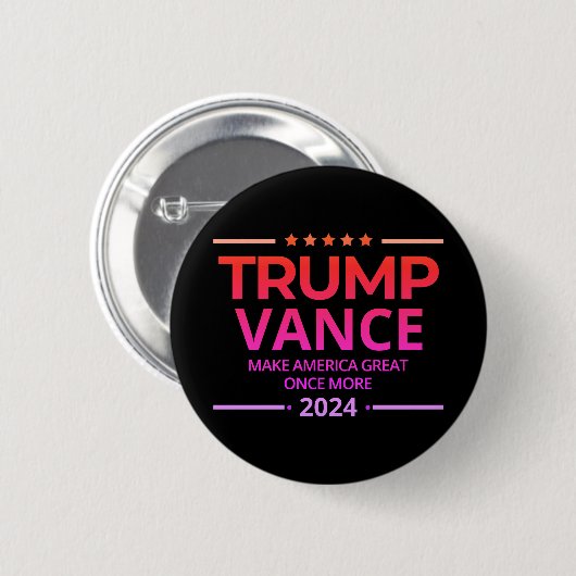 Badge Rond 5 Cm Trump Vance 2024 rend sa grandeur à l'Amérique (Devant & derrière)
