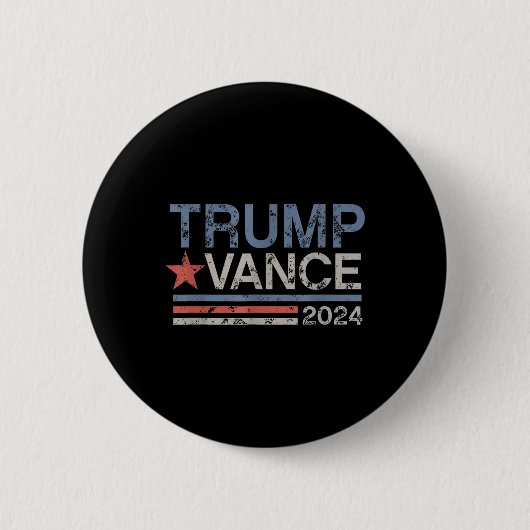 Badge Rond 5 Cm Trump Vance 2024 Retro Stripe Trump Jd Vance (Devant)
