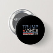 Badge Rond 5 Cm Trump Vance 2024 Retro Stripe Trump Jd Vance (Devant & derrière)