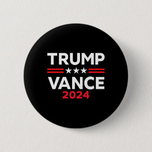 Badge Rond 5 Cm Trump Vance 2025 Drapeau Américain Cadeau Élection