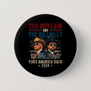 Badge Rond 5 Cm Trump Vance 24 Le Hors-la-loi et le Hillbilly pren