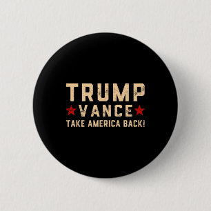 Badge Rond 5 Cm Trump Vance (À L'Avant Et À L'Arrière) Il Va Prend