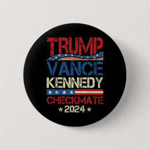 Badge Rond 5 Cm Trump Vance Kennedy Échec et mat Élection Républic