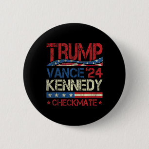 Badge Rond 5 Cm Trump Vance Kennedy Échec et mat Élection Républic