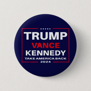 Badge Rond 5 Cm Trump Vance Kennedy : Reprenez l'Amérique en bleu