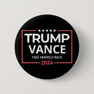 Badge Rond 5 Cm Trump Vance, Trump Vance 2024, Reprendre l'Amériqu