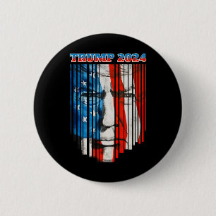 Badge Rond 5 Cm Trump Vintage Donald Trump Le 4 Juil Sur Le Drapea