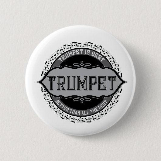 Badge Rond 5 Cm Trumpet Best Music Note Circle (Devant)
