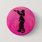 Badge Rond 5 Cm Trumpet Boogie Nuits New York Hot rose (Devant)
