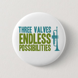 Badge Rond 5 Cm Trumpet Player Cadeau Trois Valves Musique Band
