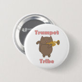 Badge Rond 5 Cm Trumpet Tribe Cat Funny Pink (Devant & derrière)