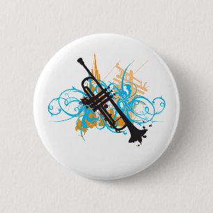 Badge Rond 5 Cm Trumpet urbain