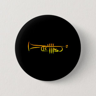 Badge Rond 5 Cm Trumpeter Musicien de jazz Trumpet
