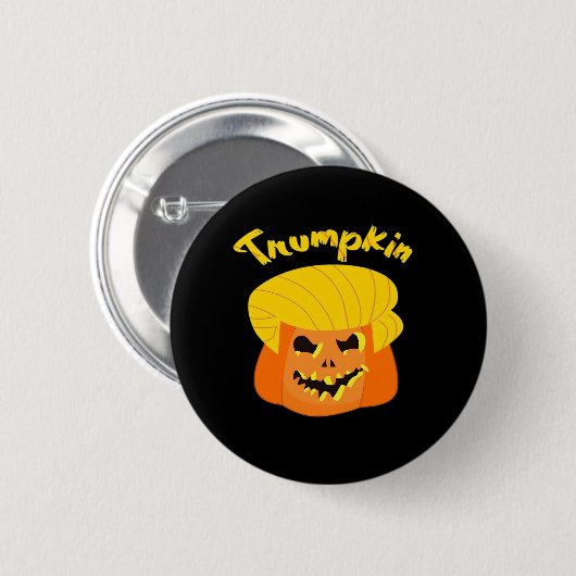 Badge Rond 5 Cm Trumpkin Citrouille Halloween Design - Retro Sloga (Devant & derrière)