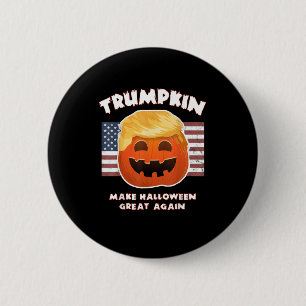 Badge Rond 5 Cm Trumpkin Funky Citrouille Pie Pun Libéraux América