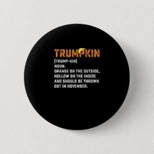 Badge Rond 5 Cm Trumpkin Funny Anti Citrouille
