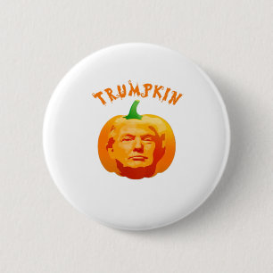 Badge Rond 5 Cm Trumpkin Funny Halloween - Éffrayant Parody Editio
