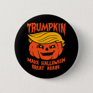 Badge Rond 5 Cm Trumpkin Halloween élection Citrouille