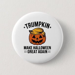 Badge Rond 5 Cm Trumpkin, Trump cadeau d'Halloween, Trumpkin