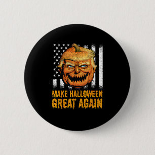 Badge Rond 5 Cm Trumpkin Usa drôle Rendre Halloween grand