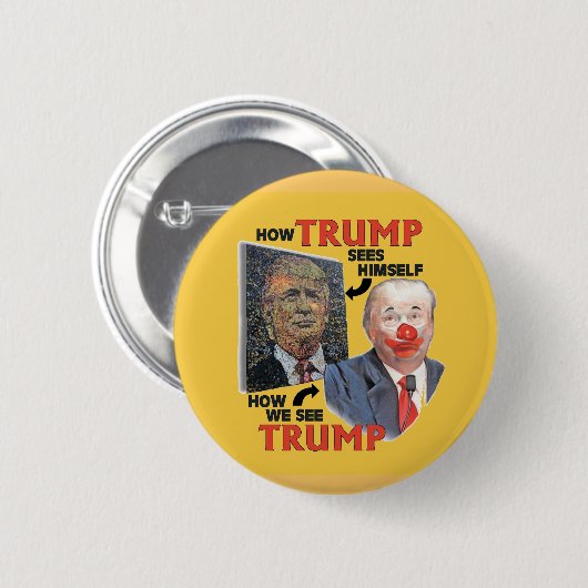 Badge Rond 5 Cm Trumpy le clown (Devant & derrière)
