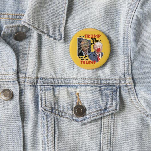 Badge Rond 5 Cm Trumpy le clown (En situation)