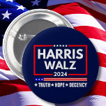 Badge Rond 5 Cm Truth Hope Decency Harris Walz 2024<br><div class="desc">Truth Hope Decency Harris Walz 2024</div>