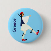 Badge Rond 5 Cm Tsolias (Evzones) avec fustanella Grèce souvenir (Devant)