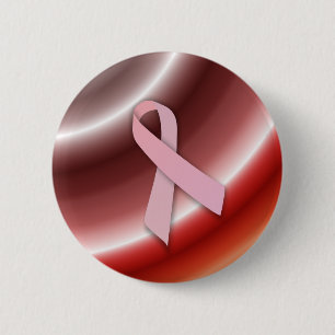 Badge Rond 5 Cm Tsunami Design Cancer Awareness Ribbon