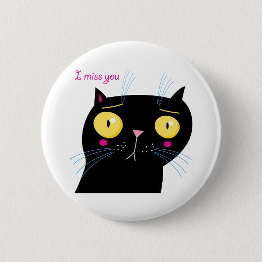 Badge Rond 5 Cm Tu manques un chat drôle (Devant)