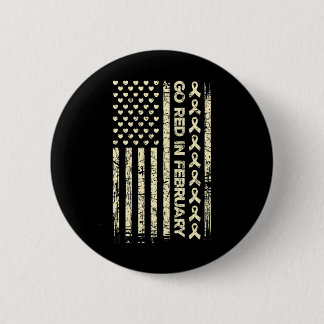 Badge Rond 5 Cm Tu Red Ribbon Heart Disease Awareness Don America