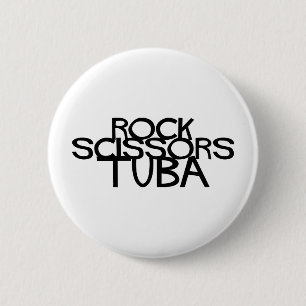 Badge Rond 5 Cm Tuba de ciseaux de roche