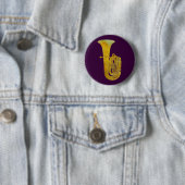 Badge Rond 5 Cm Tuba d'or (En situation)