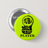 Badge Rond 5 Cm TUBA, Joueur Tuba (Devant & derrière)