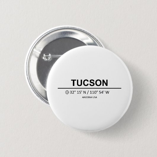 Badge Rond 5 Cm Tucson Coordinates - Tucson Coordinats (Devant & derrière)
