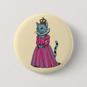 Badge Rond 5 Cm Tudor Cat Queen Mouser Histoire