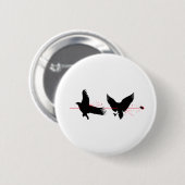 Badge Rond 5 Cm Tuer Deux Oiseaux Avec Une Pierre (Devant & derrière)