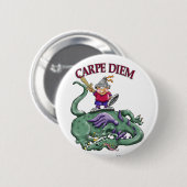 Badge Rond 5 Cm Tueur de dragon - CARPE DIEM (Devant & derrière)