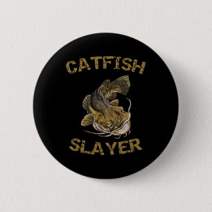 Badge Rond 5 Cm Tueur de poisson-chat Poisson-chat pour pêcheur de