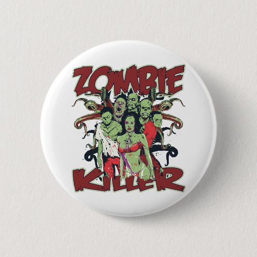 Badge Rond 5 Cm Tueur de zombi (Devant)