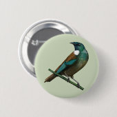 Badge Rond 5 Cm Tui New Zealands Bird (Devant & derrière)