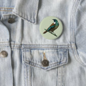 Badge Rond 5 Cm Tui New Zealands Bird (En situation)