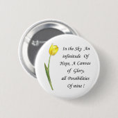 Badge Rond 5 Cm Tulipe jaune (Devant & derrière)