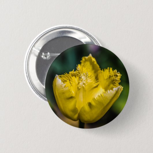 Badge Rond 5 Cm Tulipe jaune (Devant & derrière)