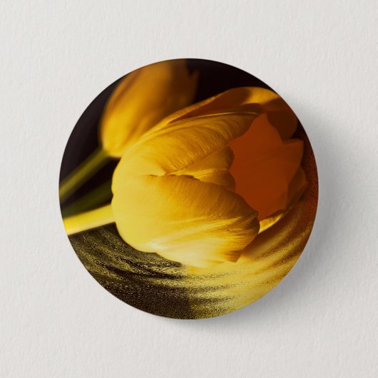 Badge Rond 5 Cm Tulipe jaune romantique (Devant)