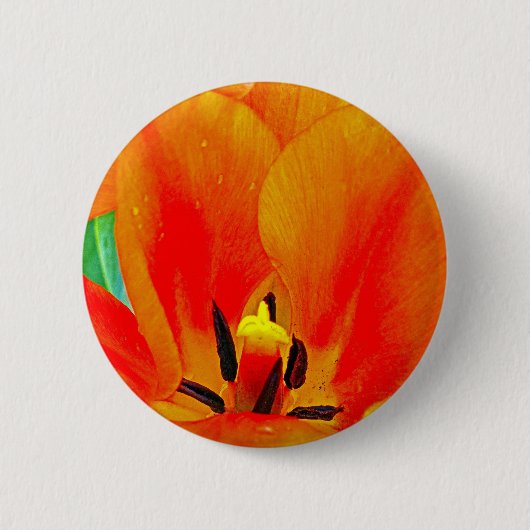 Badge Rond 5 Cm Tulipe orange (Devant)